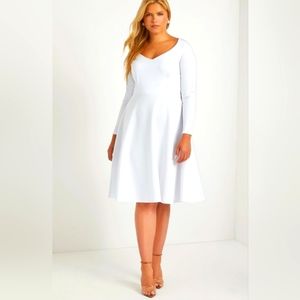 White sweetheart Eloquii fit flare dress